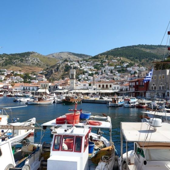 Blick in den Hafen von Hydra